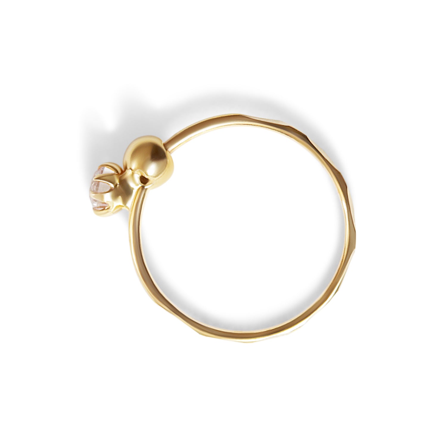 22kt Gold, Hoop With Stone Nose Ring (Nath)