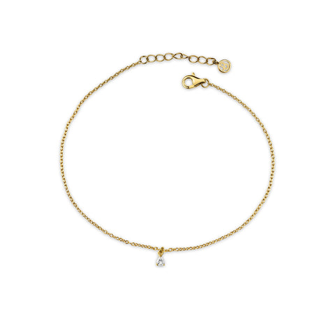 Teardrop CZ Anklet