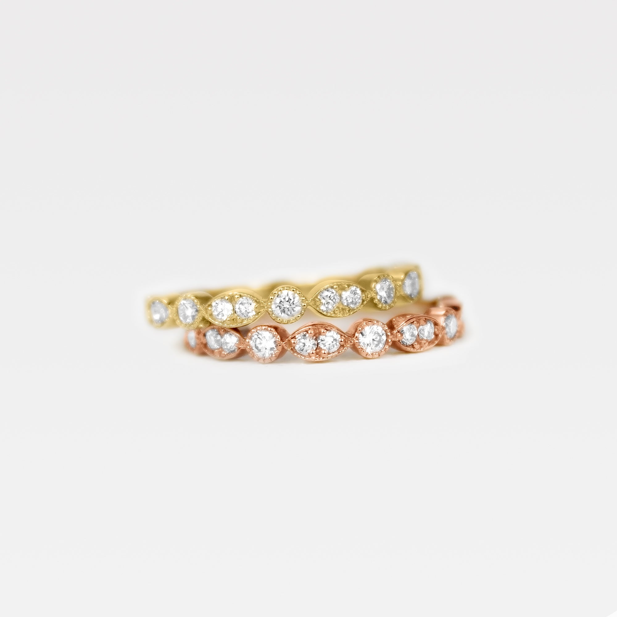 14kt Gold, Milgrain Marquise and Dot Band