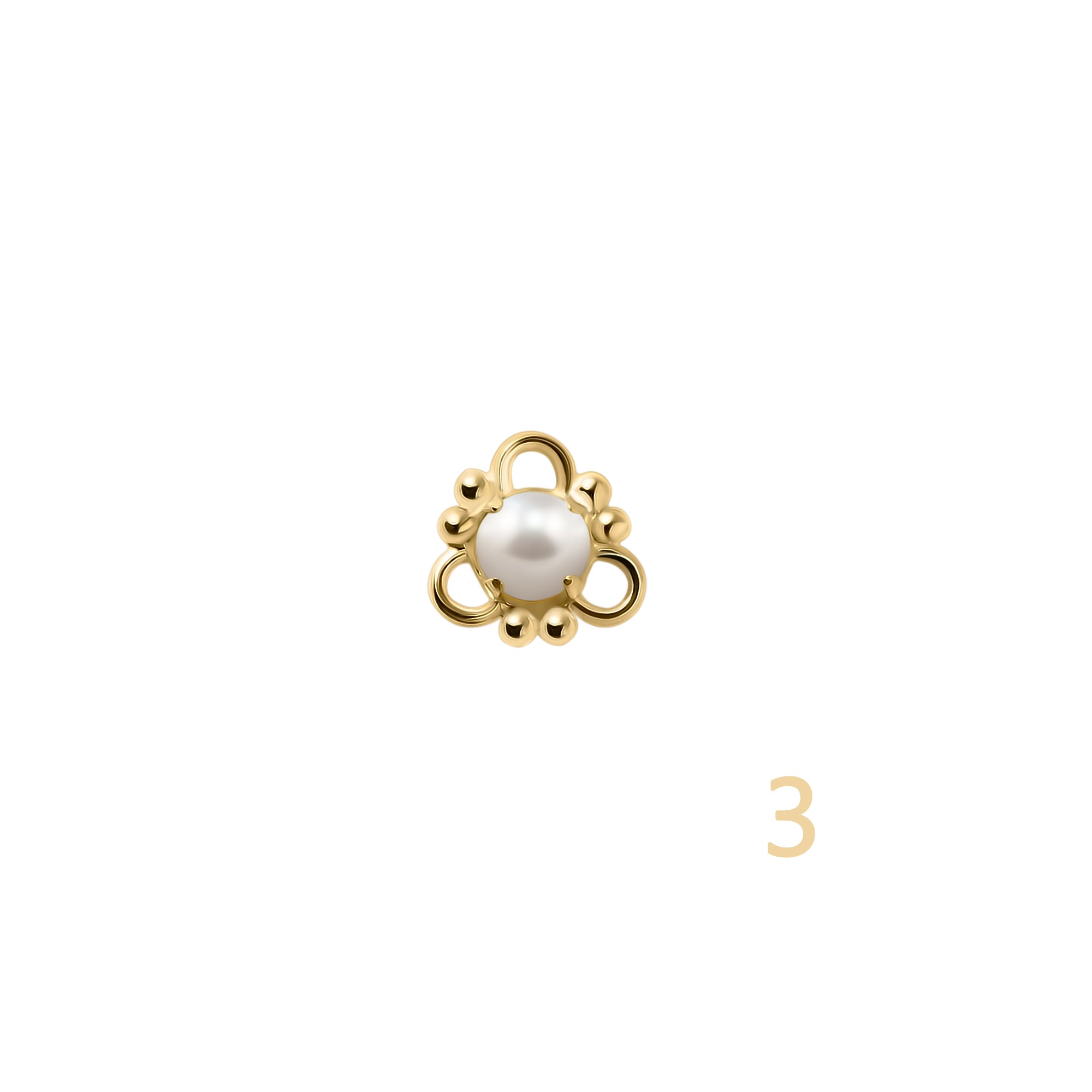 22kt Gold, Pearl Nose Rings Twists