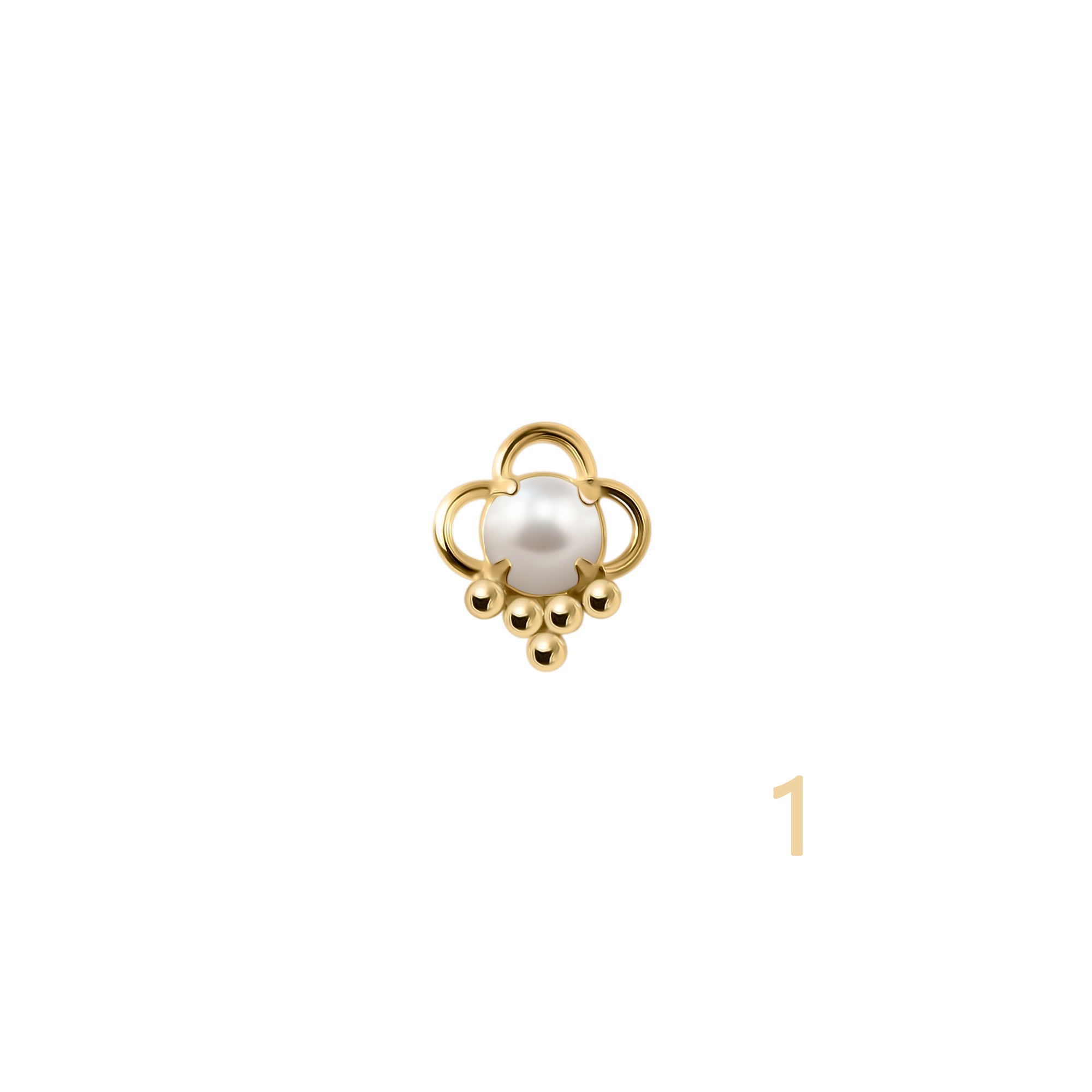 22kt Gold, Pearl Nose Rings Twists